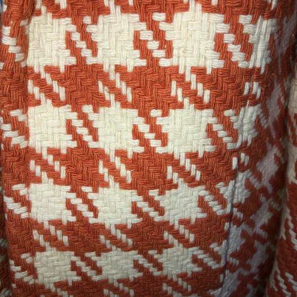 J. Crew Pumpkin Spice Houndstooth wool beautiful!! FIRM - Picture 4 of 8